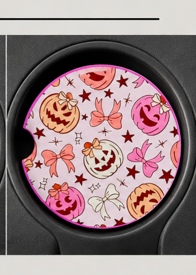Pink Halloween car coaster